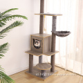 Furnitur kucing multifungsi modern kayu mdf material kucing tidur kucing pohon kondominium